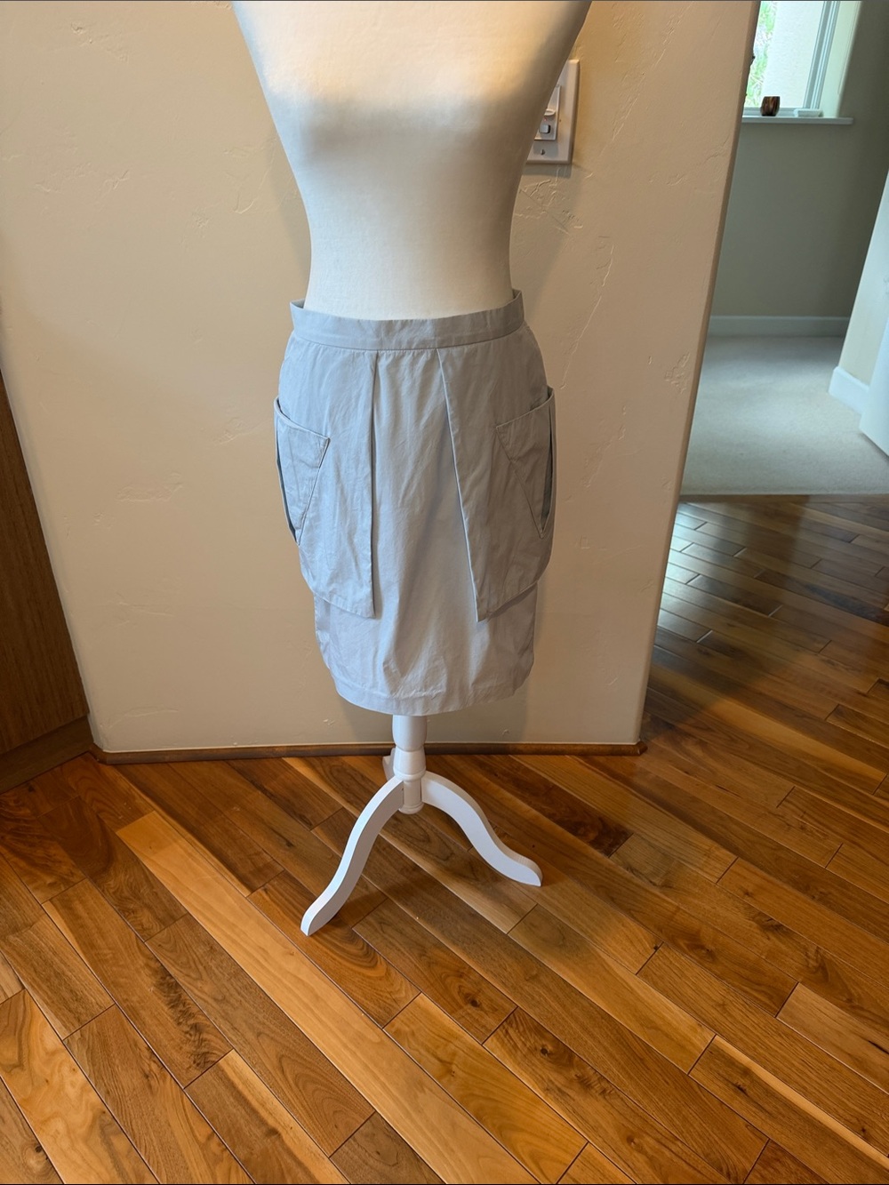 COS Pale Gray Mini Skirt with Front Pockets